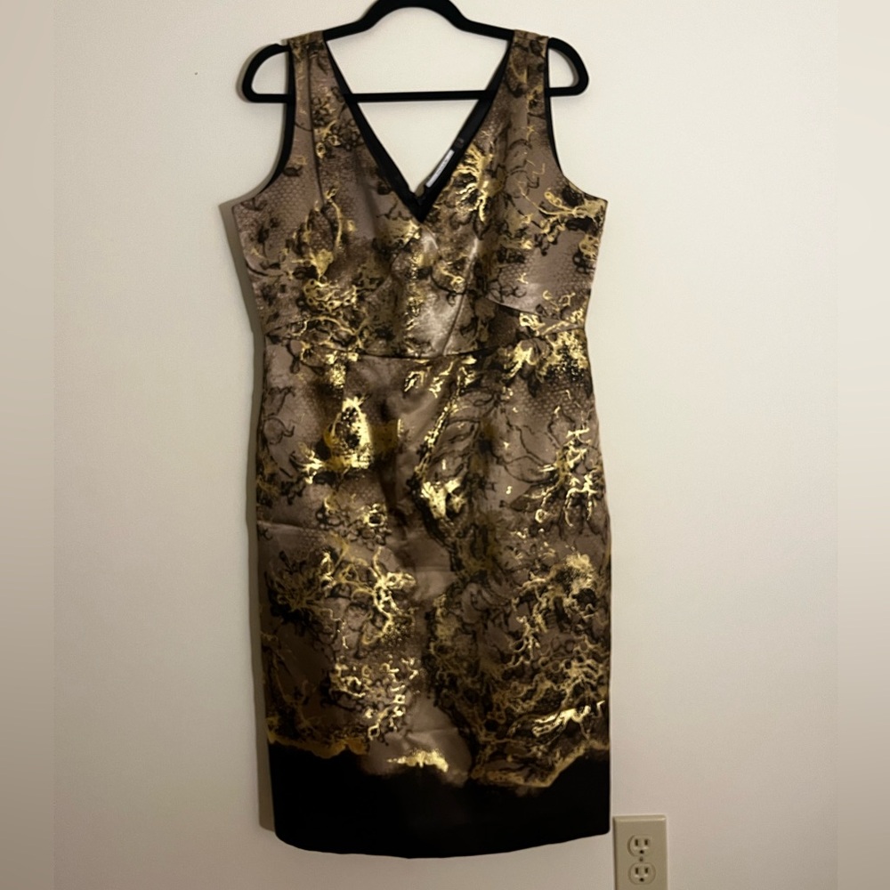 Classy Gold Shift Dress | Size 14
